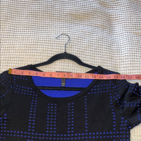 Lane Bryant Black and Blue Patterned 3/4 Sleeve Dress - Picture 8 of 11